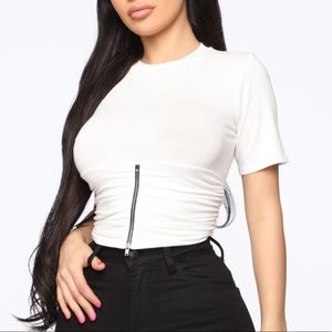 Fashion Nova zipper crop top